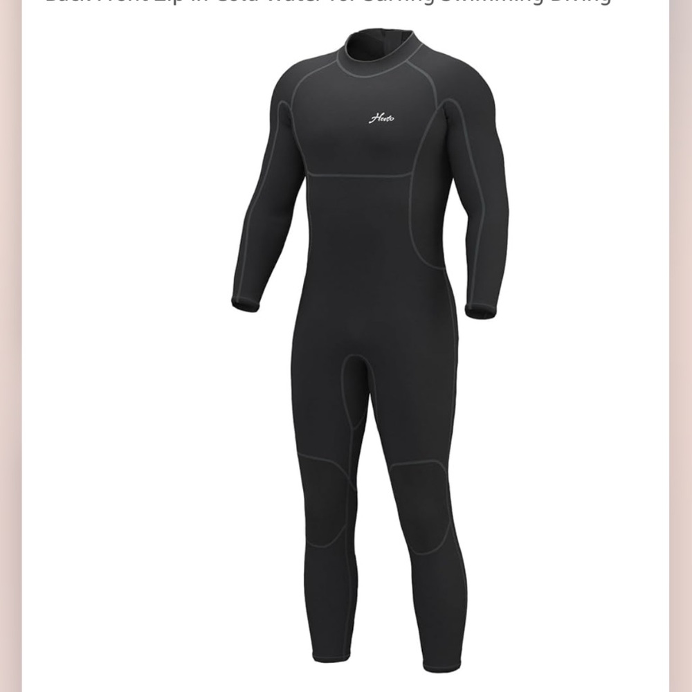 Hevto Men’s Full Wetsuit 3/2mm Neoprene Back Zip NWT